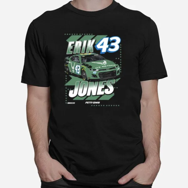 Retro Erik Jones Checkered Flag Us Air Force Car Unisex T-Shirt