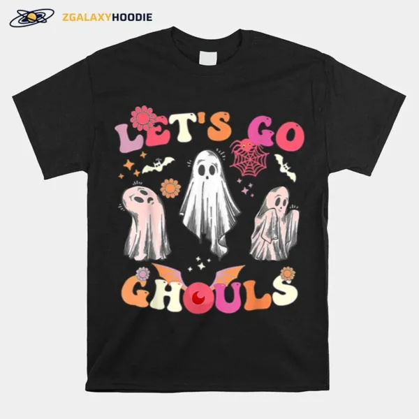 Retro Groovy Let? Go Ghouls Halloween Ghost Outfit Costumes Unisex T-Shirt