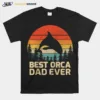 Retro Vintage Best Orca Dad Ever Father? Day Raglan Baseball Tee Unisex T-Shirt