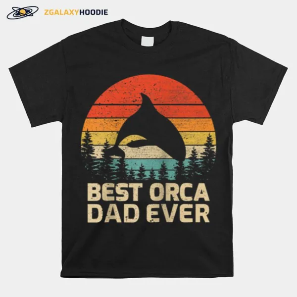 Retro Vintage Best Orca Dad Ever Father? Day Raglan Baseball Tee Unisex T-Shirt