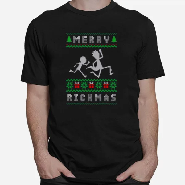 Running For Life Rick And Morty Ugly Christmas Unisex T-Shirt