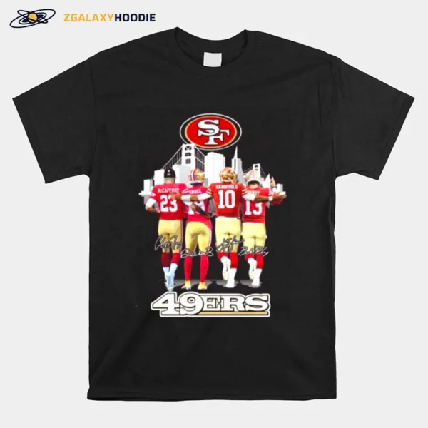 San Francisco 49Ers Mccaffrey Deebo Samuel Jimmy Garoppolo Brock Purdy Signatures Unisex T-Shirt