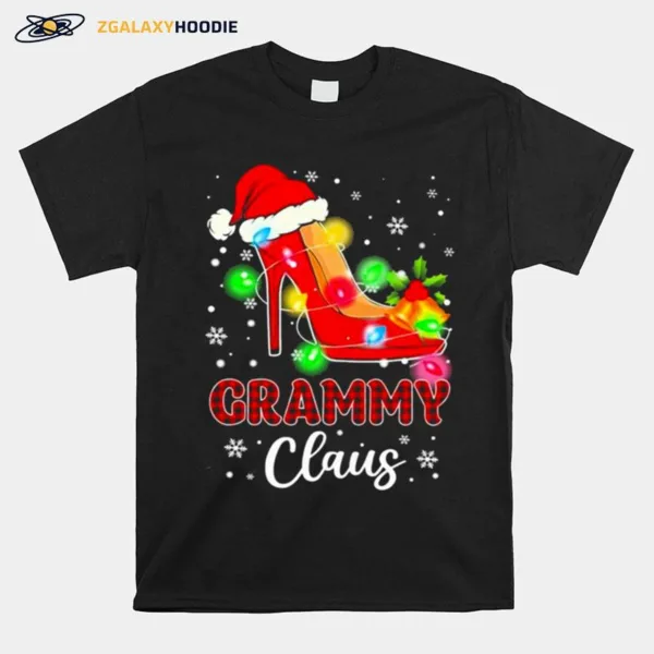 Santa High Heeled Grammy Claus Merry Christmas Light Unisex T-Shirt