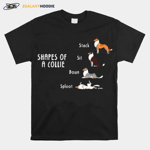 Shapes Of A Collie Stack Sit Down Sploot Unisex T-Shirt