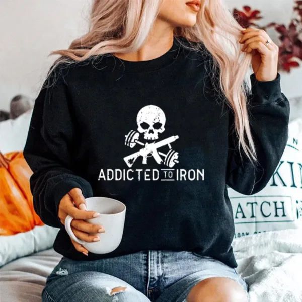 Skull Addicted To Iron Unisex T-Shirt