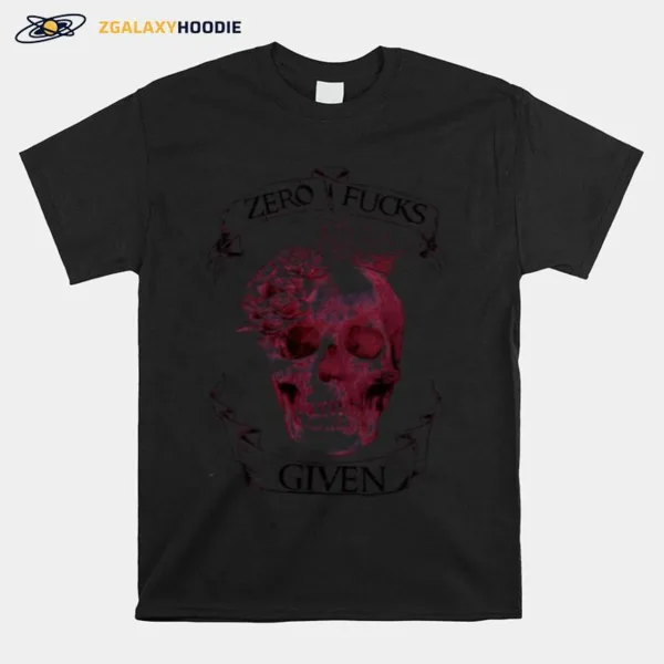 Skull Girl Zero Fucks Given Unisex T-Shirt