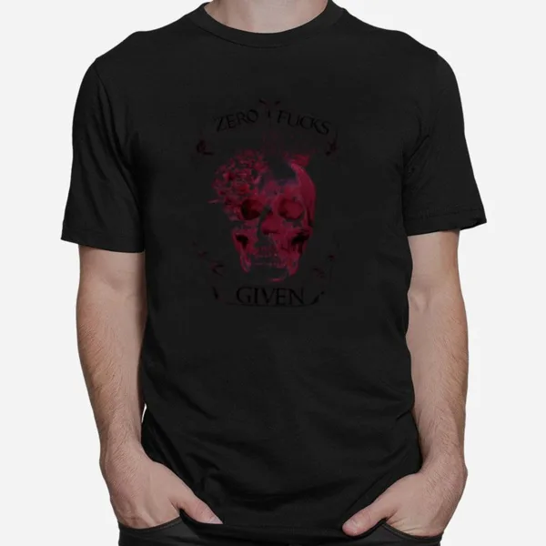 Skull Girl Zero Fucks Given Unisex T-Shirt