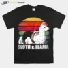 Sloth And Llama Vintage Unisex T-Shirt