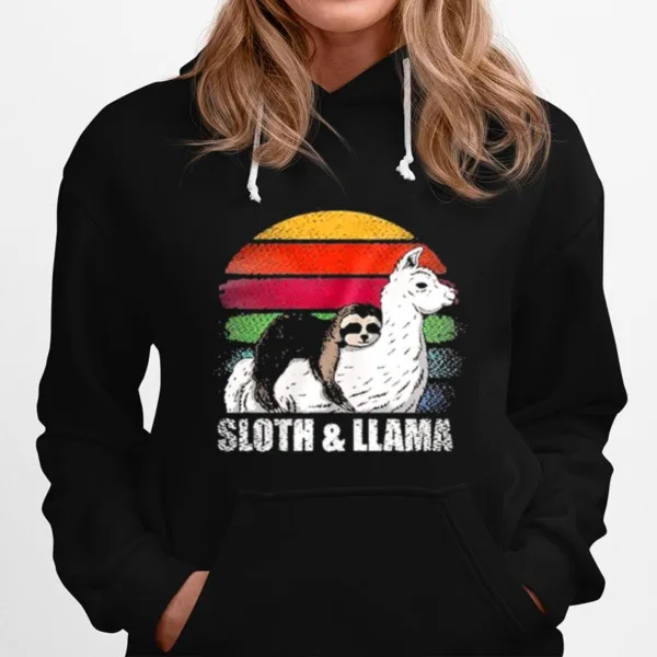 Sloth And Llama Vintage Unisex T-Shirt