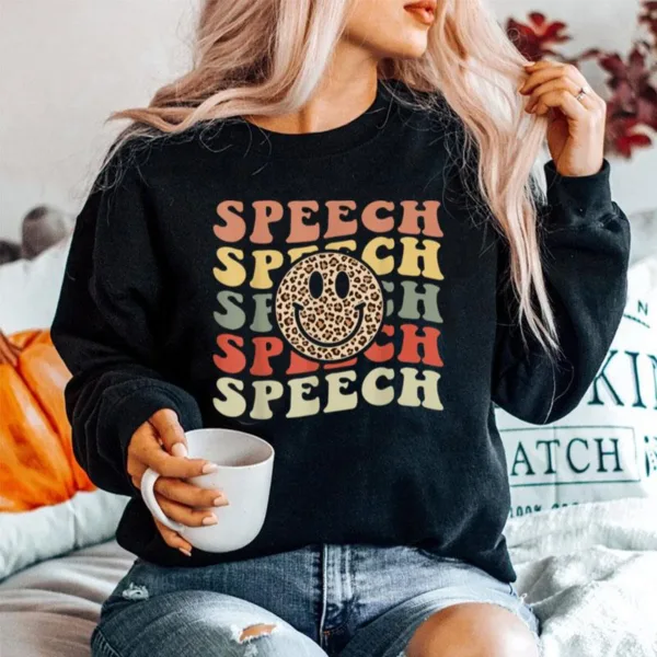 Smile Face Speech Therapy Speech Language Pathologist Slp Unisex T-Shirt
