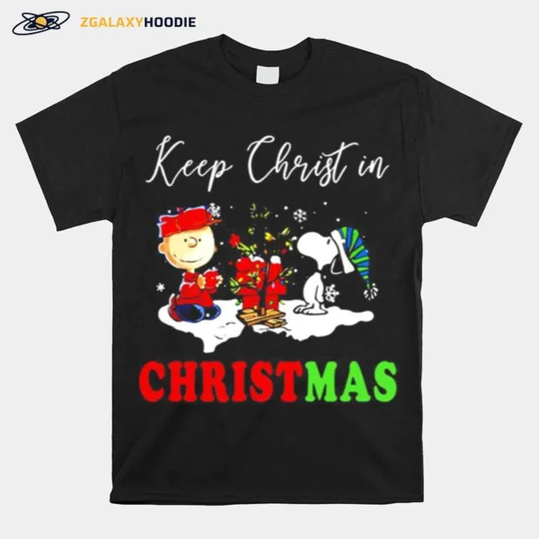 Snoopy And Charibow Keep Christ In Christmas Unisex T-Shirt