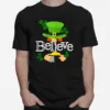 St Patricks Day Cute Believe Leprechaun Shamrock Unisex T-Shirt