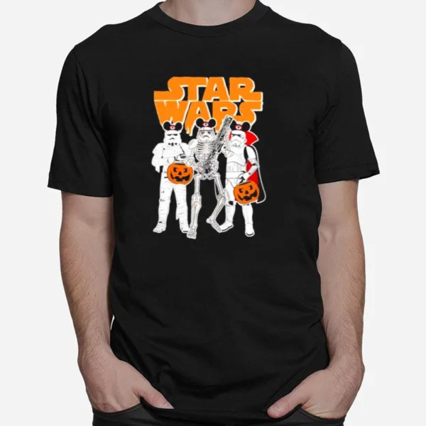 Star Wars Stormtrooper Skeleton Costume Mickey Ears Halloween Unisex Unisex T-Shirt