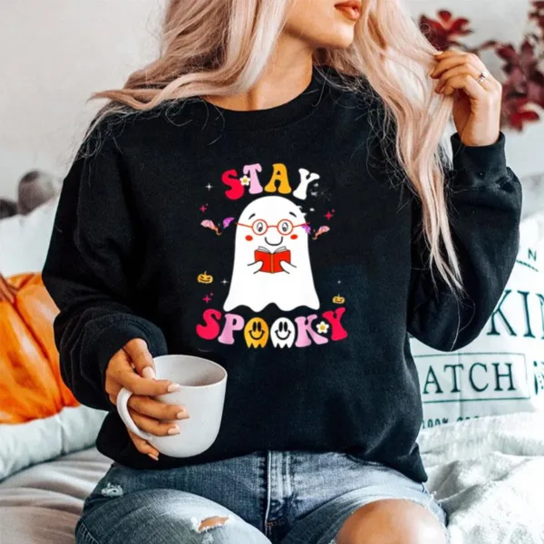 Stay Spooky Cute Ghost With Flowers Halloween Costume Unisex T-Shirt