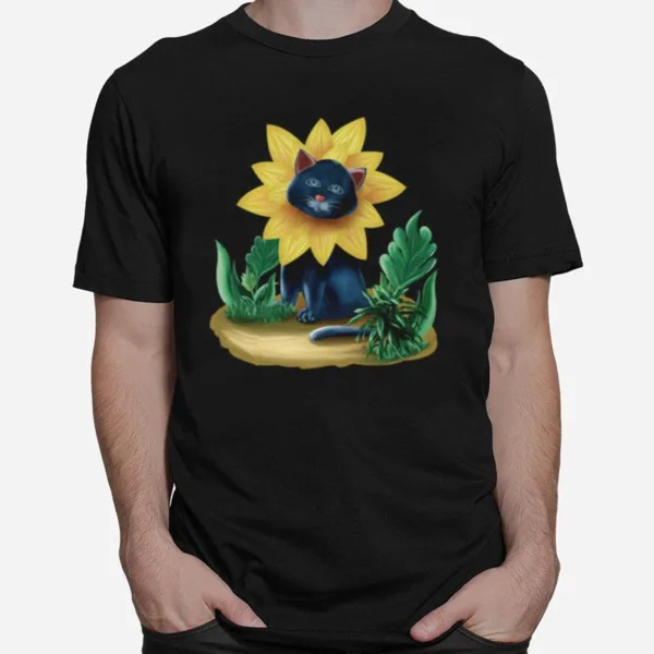 Sunflower Cat Lover Design For Cats Langarmshirt Unisex T-Shirt