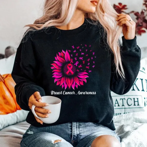 Sunflower Wear Pink Breast Cancer Awareness Women Warrior Unisex T-Shirt