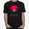 Sunset Art Spacex Starship Retro Unisex T-Shirt