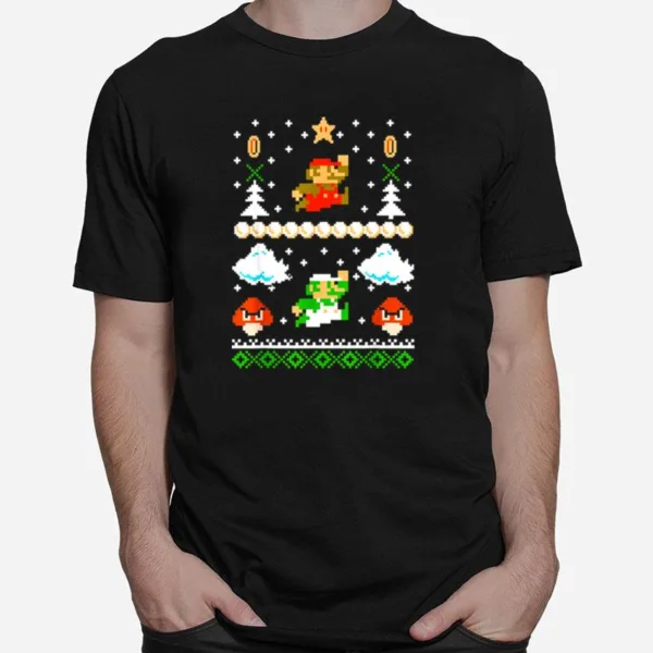 Super Mario Mario Goomba Ugly Christmas Unisex T-Shirt