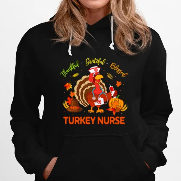 Thankful Grateful Blessed Turkey Nurse Unisex T-Shirt