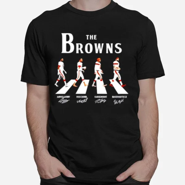 The Browns Landry Chubb Hunt Mayfield Abbey Road Signatures Unisex T-Shirt