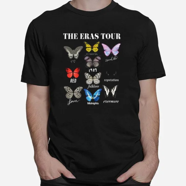 The Eras Tour Taylor Colors Butterlies Unisex T-Shirt