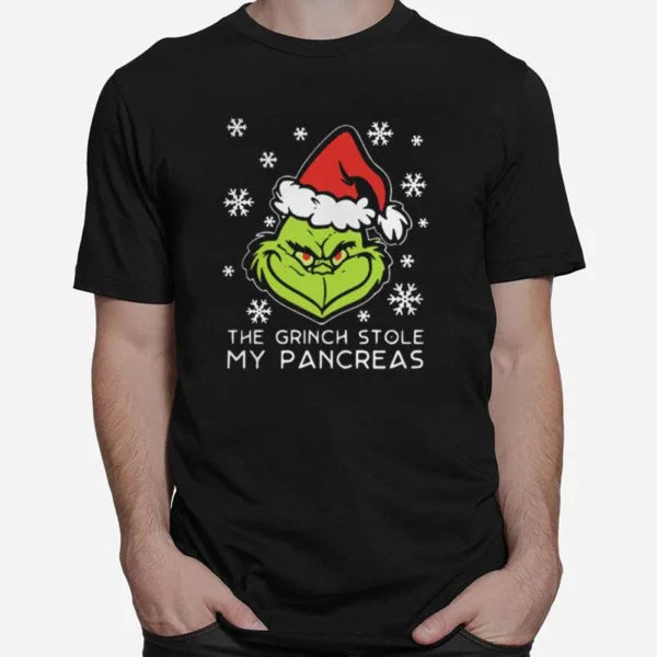 The Grinch Stole My Pancreas Christmas Unisex T-Shirt