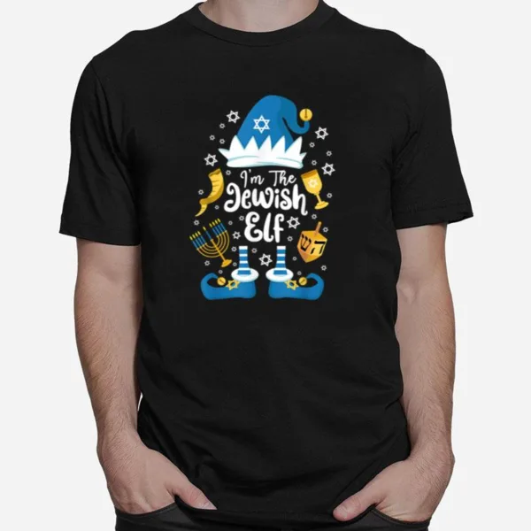 The Jewish Elf Happy Hanukkah Funny Christmas Gnome Unisex T-Shirt