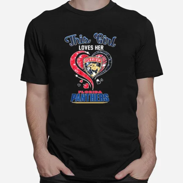 This Girl Loves Her Florida Panthers Diamond Heart Unisex T-Shirt