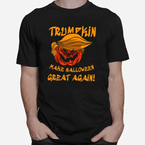 Trumpkin Make Great Again Haircarved Trump Pumpkin Llama Lauren Halloween Spooky Nigh Unisex T-Shirt