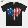 Turtle Heart American Flag 4Th Of July Unisex T-Shirt