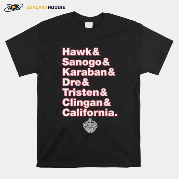 Uconn Basketball Hawk & Sanogo & Karaban & Dre & Tristen & Clingan & California Unisex T-Shirt