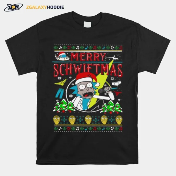 Ugly Christmas Rick And Morty Merry Schwiftmas Unisex T-Shirt