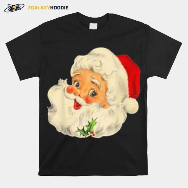 Vintage Christmas Santa Claus Face Funny Old Fashioned Unisex T-Shirt