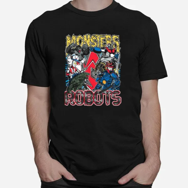 Vintage Monsters Vs Robots Unisex T-Shirt