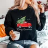 Vintage Red Truck With Merry Christmas Tree Raglan Unisex T-Shirt