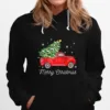 Vintage Red Truck With Merry Christmas Tree Raglan Unisex T-Shirt