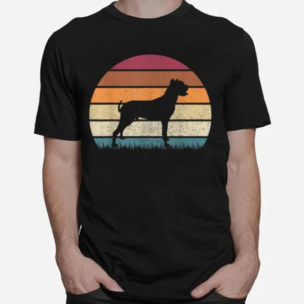 Vintage Sunset Dogo Argentino Dog Distressed Unisex T-Shirt