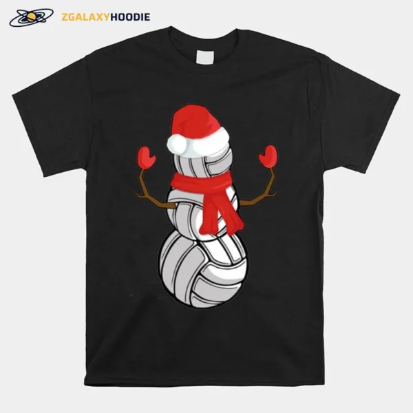 Volleyball Balls Snowman Funny Christmas Unisex T-Shirt