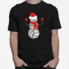 Volleyball Balls Snowman Funny Christmas Unisex T-Shirt