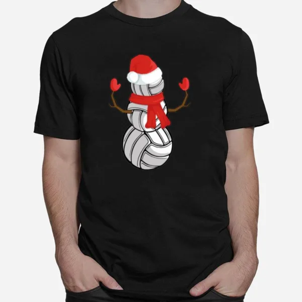 Volleyball Balls Snowman Funny Christmas Unisex T-Shirt