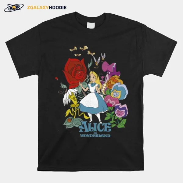 Walking Through The Flowers Alice In Wonderland Unisex T-Shirt