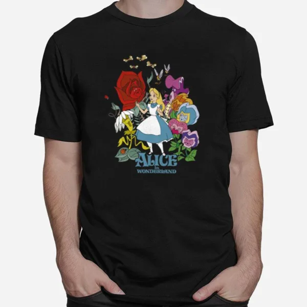 Walking Through The Flowers Alice In Wonderland Unisex T-Shirt