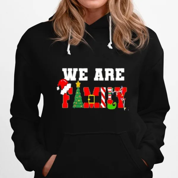 We Are Family Christmas Hat And Tree Unisex T-Shirt