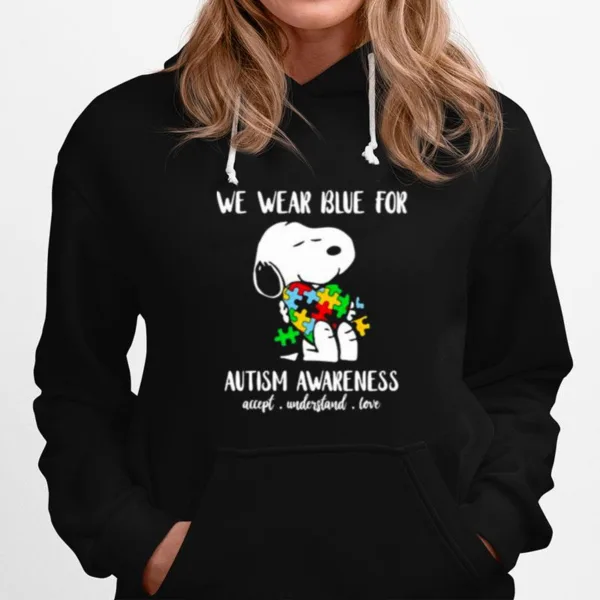 We Wear Blue For Autism Awareness Accept Understand Snoopy Unisex T-Shirt