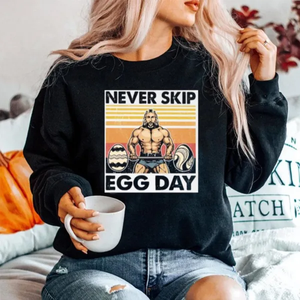 Weightlifting Never Skip Egg Day Vintage Retro Unisex T-Shirt