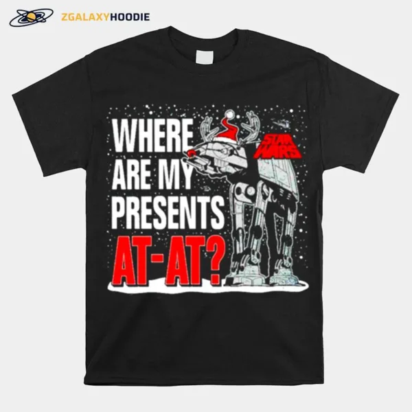 Where Are My Presents Santa At At Christmas Lights Unisex T-Shirt