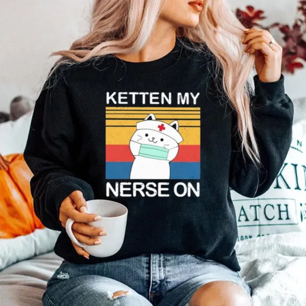 White Cat Ketten My Nurse On Vintage Unisex T-Shirt