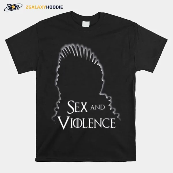 White Design Sex And Violence Unisex T-Shirt