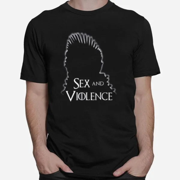 White Design Sex And Violence Unisex T-Shirt