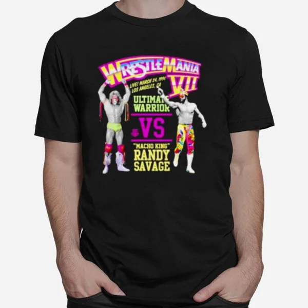 Wwe Warrior Vs Macho Wrestlemania Unisex T-Shirt